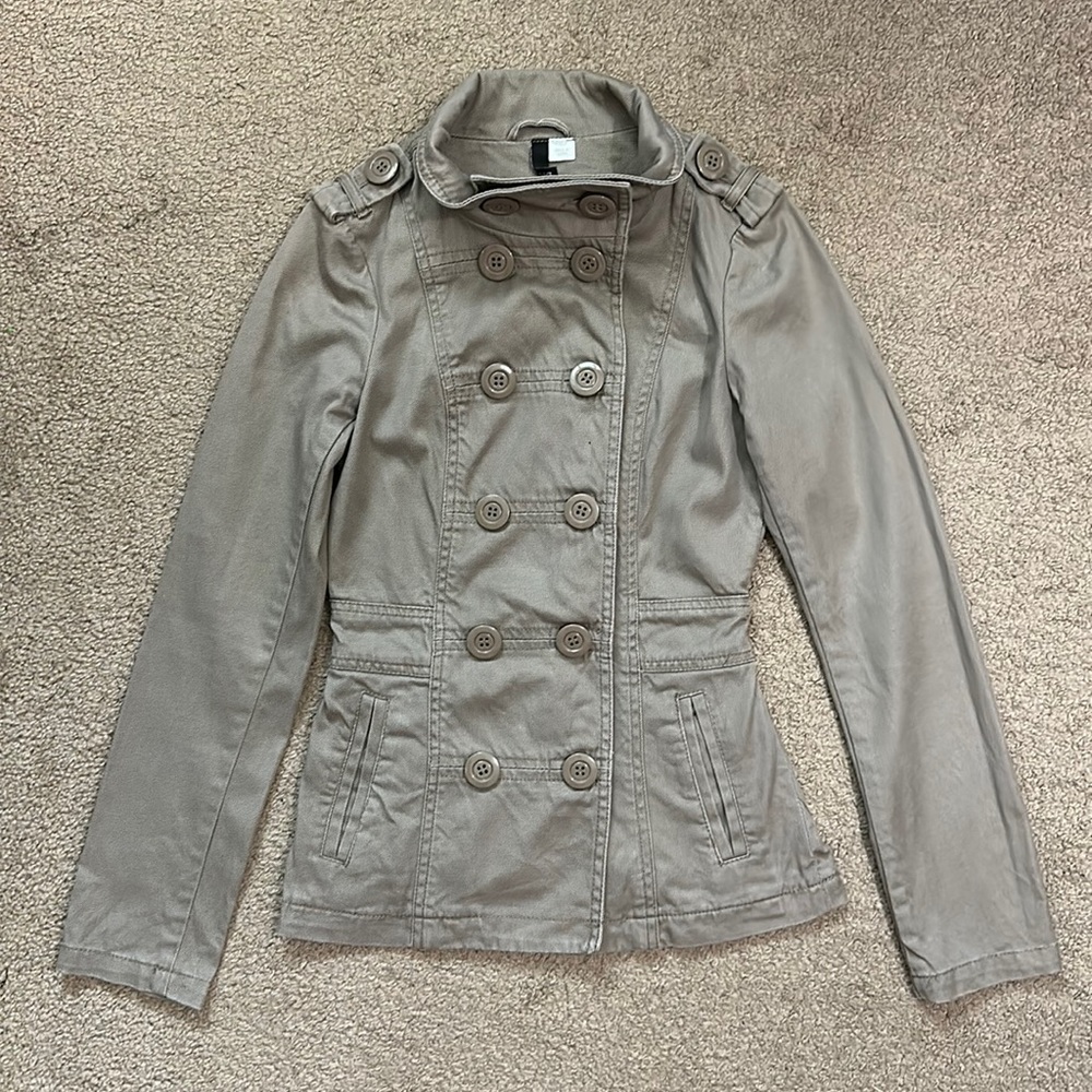 H&M Jacket (Peacoat Style), Size 2, Taupe